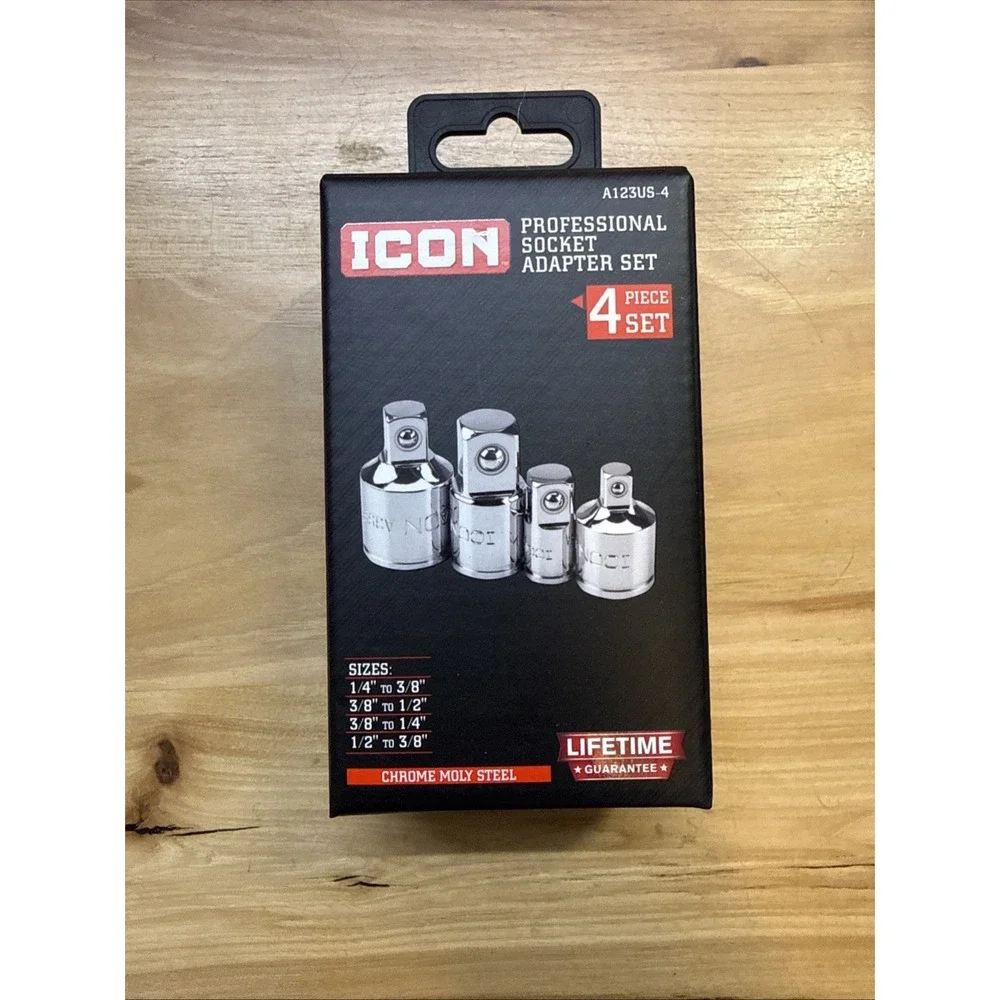 NEW ICON 4 pc Professional Socket Adapter Set A123US-4 57324, NEW